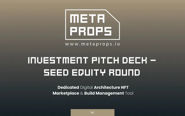 MetaProps pitch deck cover