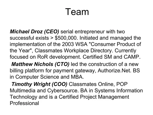 Team slide 8 from Tagcow