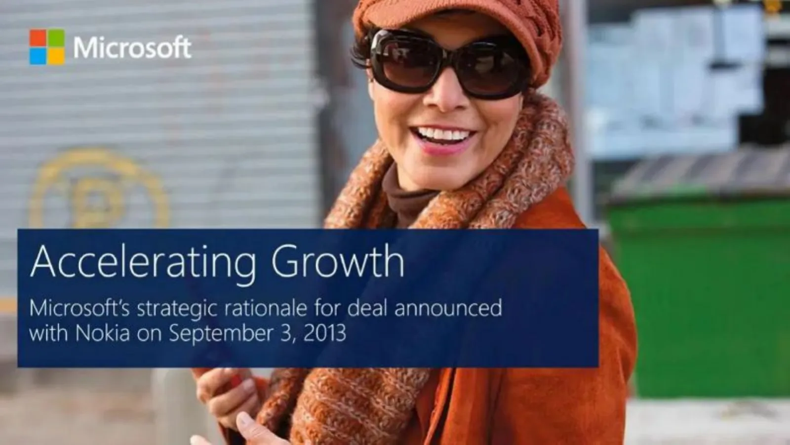 Microsoft × Nokia Acquisition pitch deck slide
