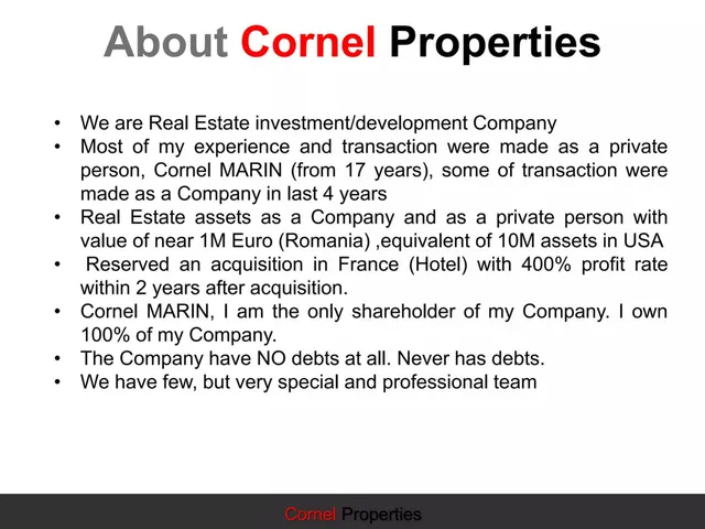 Company overview slide 4 from Cornel Properties