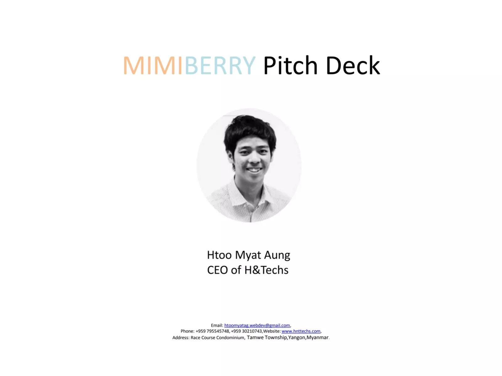 mimiberry pitch deck slide