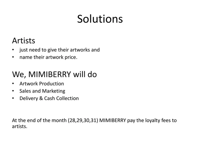 Business model / revenue streams slide 9 from mimiberry