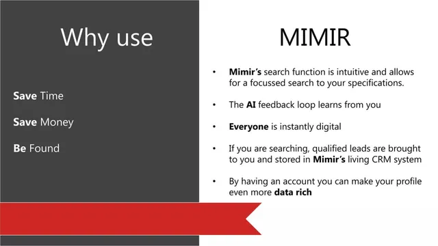 Product / solution slide 4 from Mimir