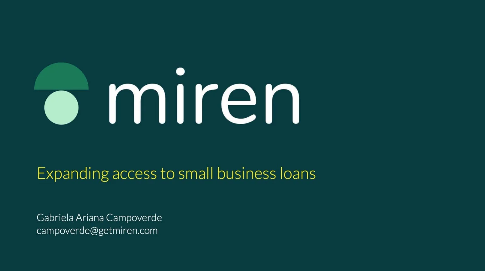 Miren pitch deck slide