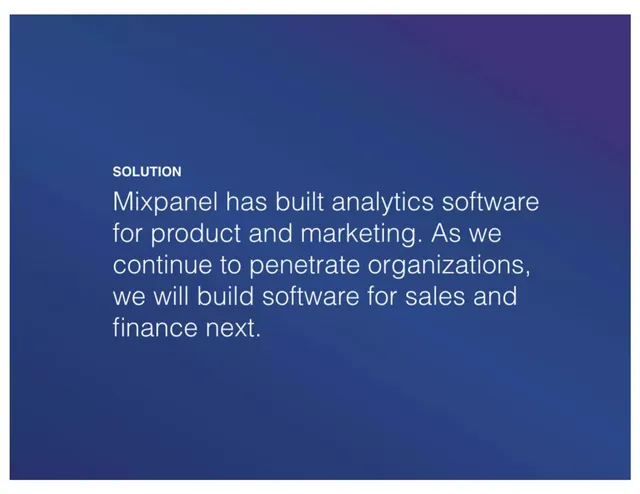 Product / solution slide 4 from Mixpanel