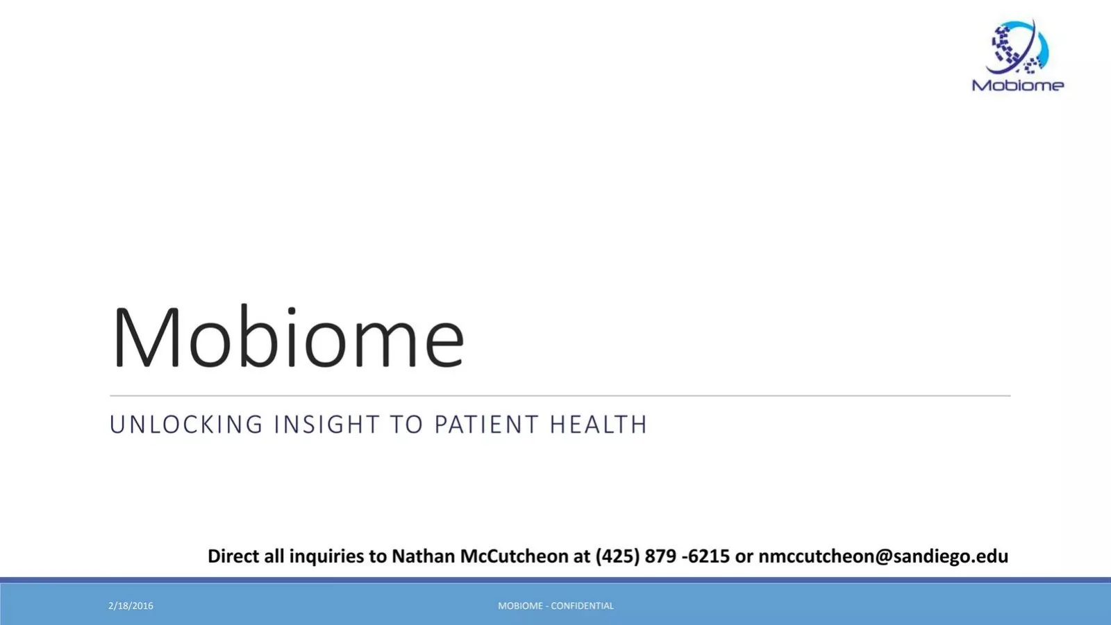 Mobiome pitch deck slide