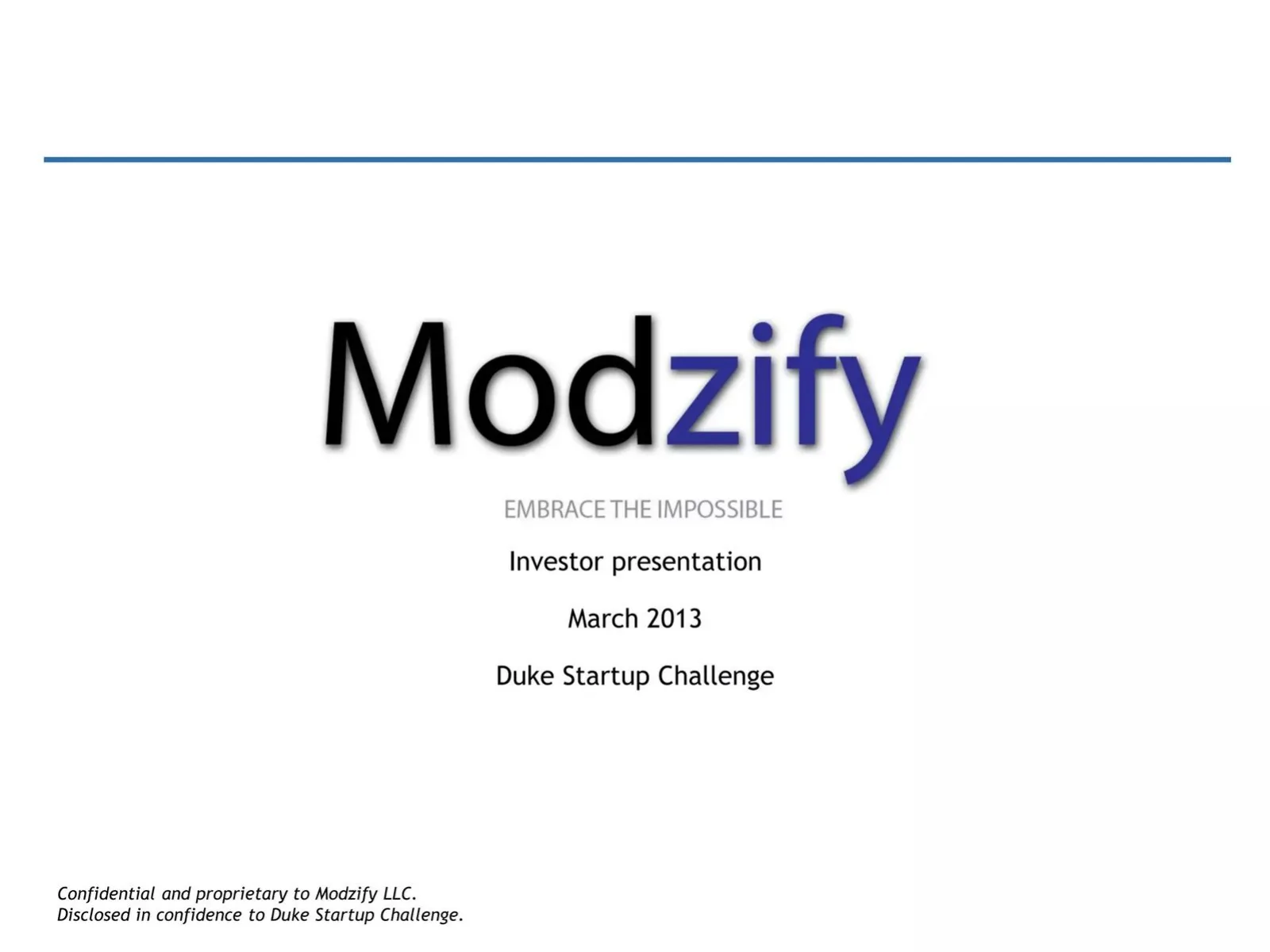 Modzify pitch deck slide