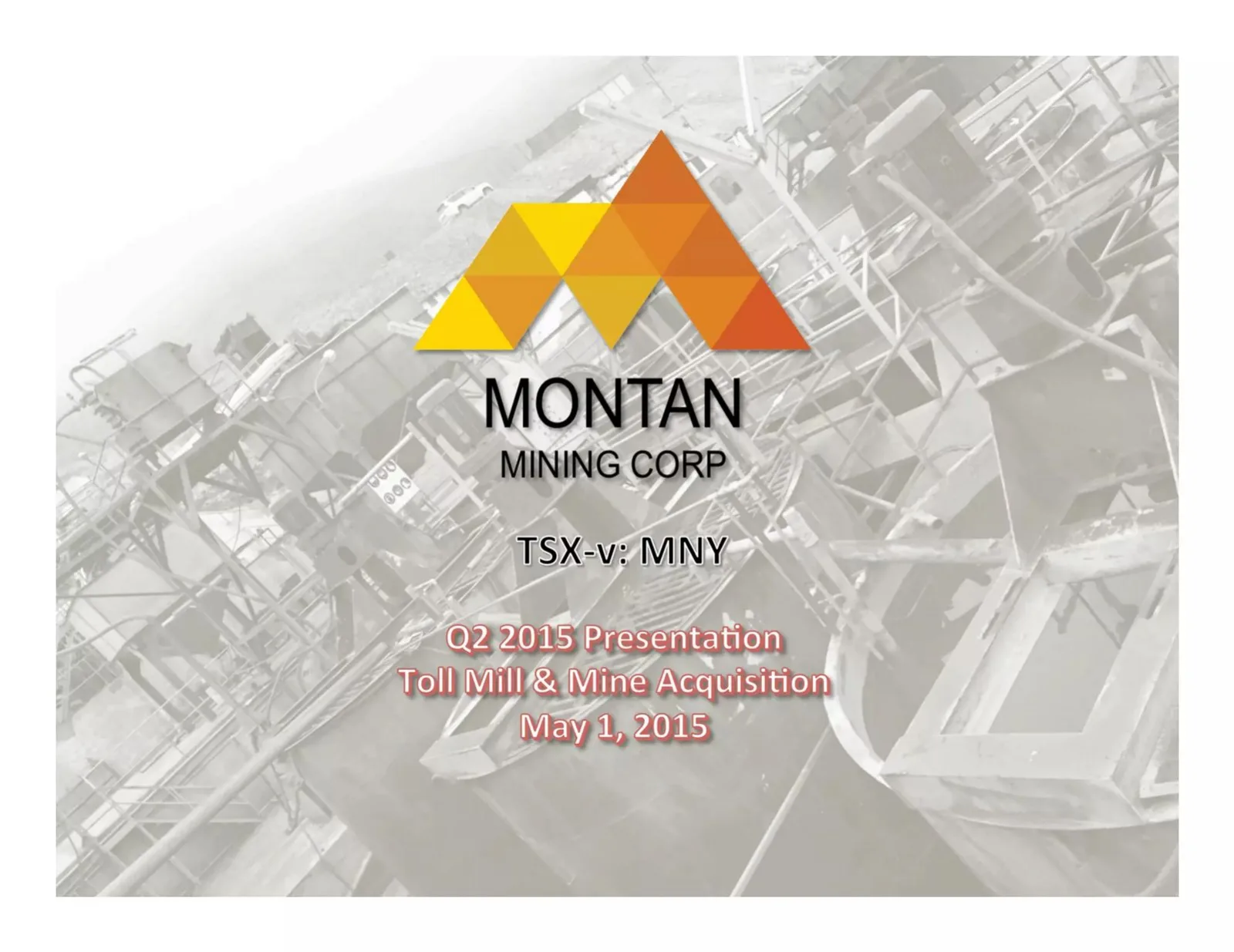 Montan Mining Corp. pitch deck slide