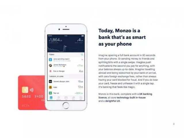 Product / solution slide 3 from Monzo