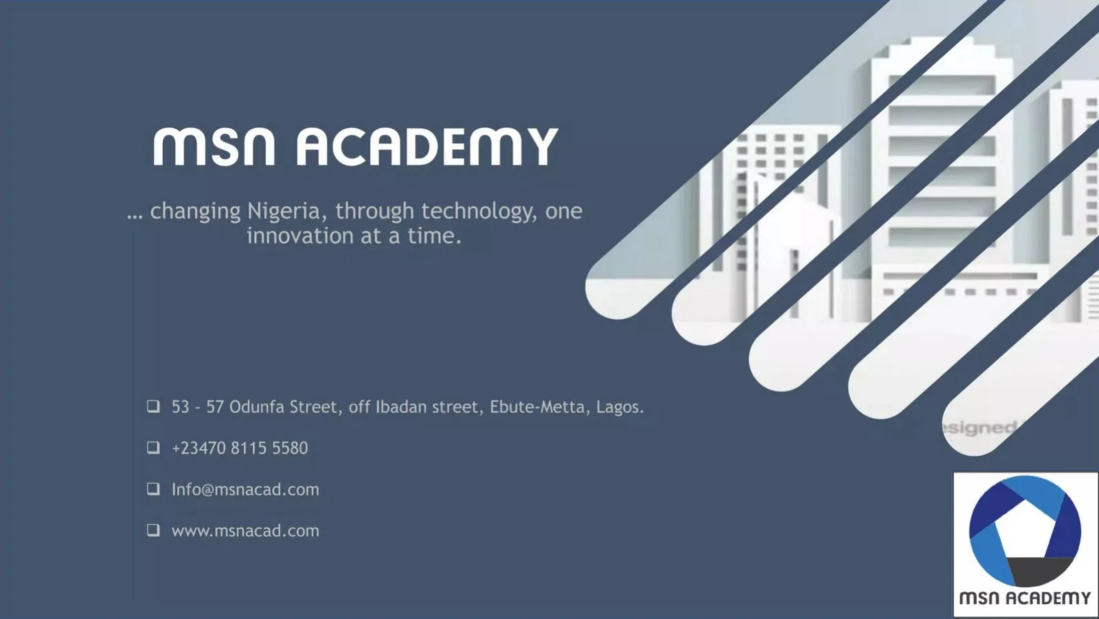 MSN Academy (Multi Server Network Academy) pitch deck slide