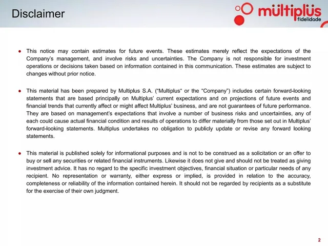 Disclaimer slide 2 from Multiplus S.A.