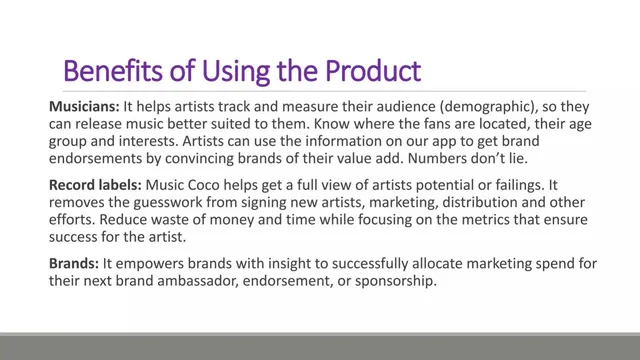 Product / solution slide 12 from Music Coco
