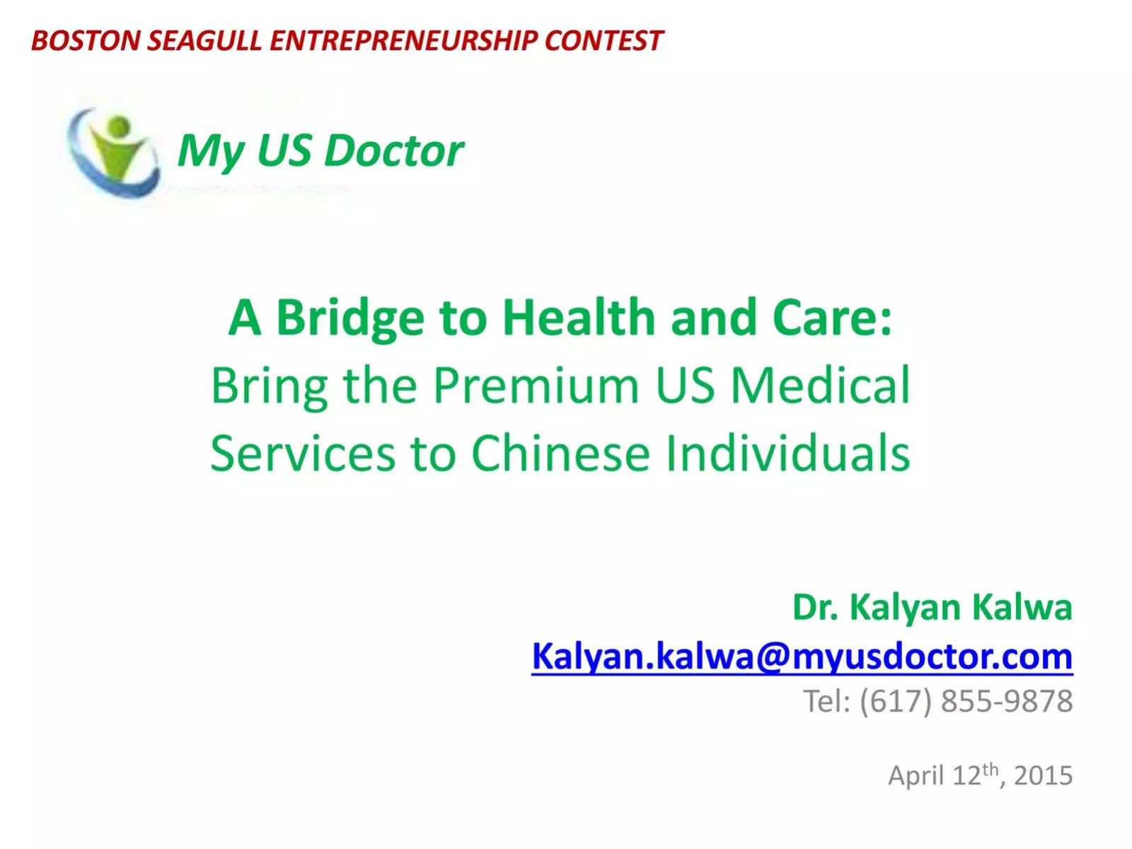 My US Doctor pitch deck slide