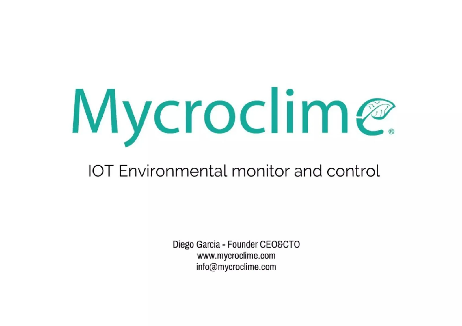 Mycroclime pitch deck slide