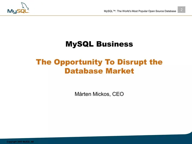 Market sizing / opportunity slide 2 from MySQL