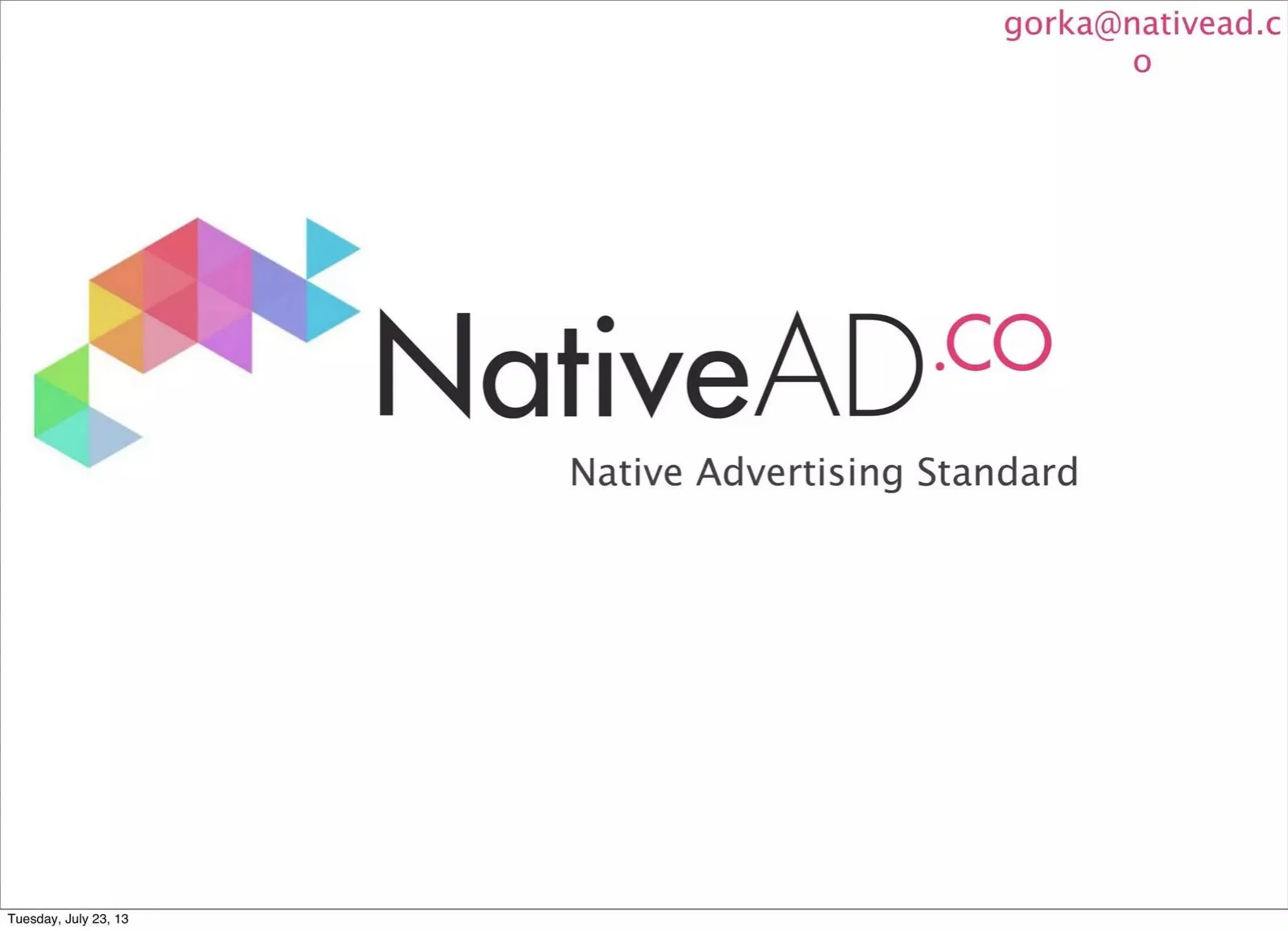 NativeAD pitch deck slide
