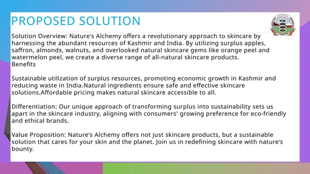 Product / solution slide 3 from Nature's Alchemy