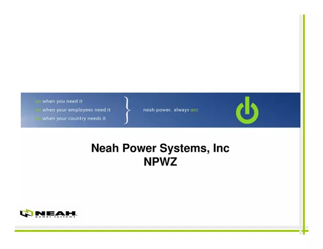 Neah Power pitch deck cover
