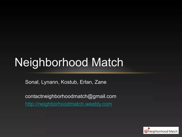 Neighborhood Match pitch deck cover
