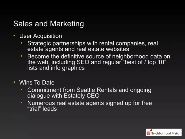 Go-to-market strategy slide 6 from Neighborhood Match