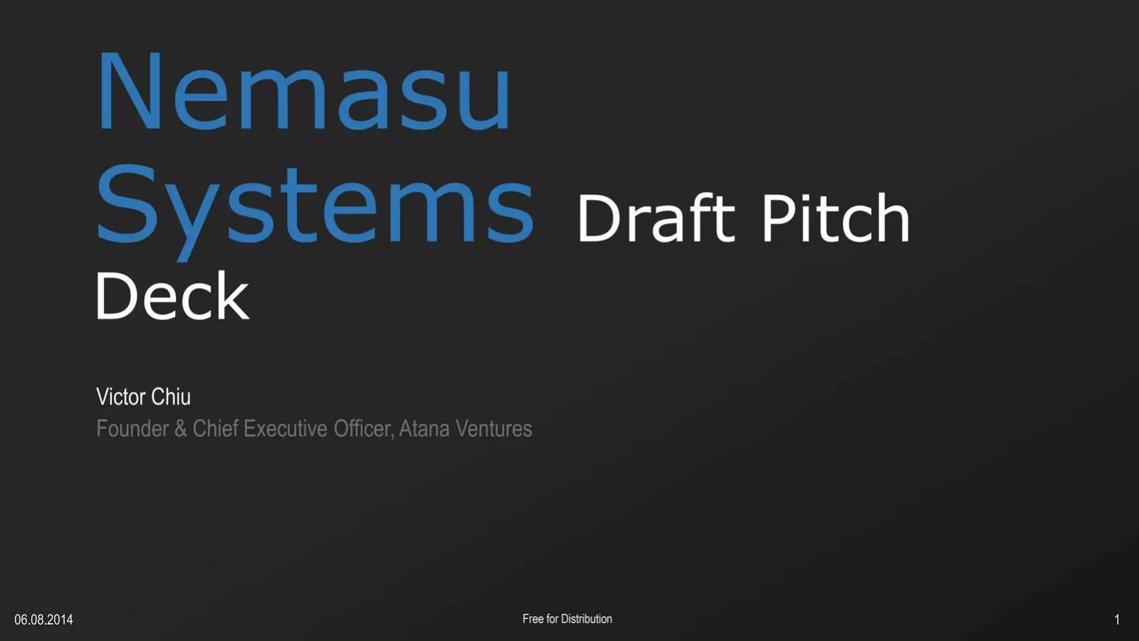 Nemasu pitch deck slide