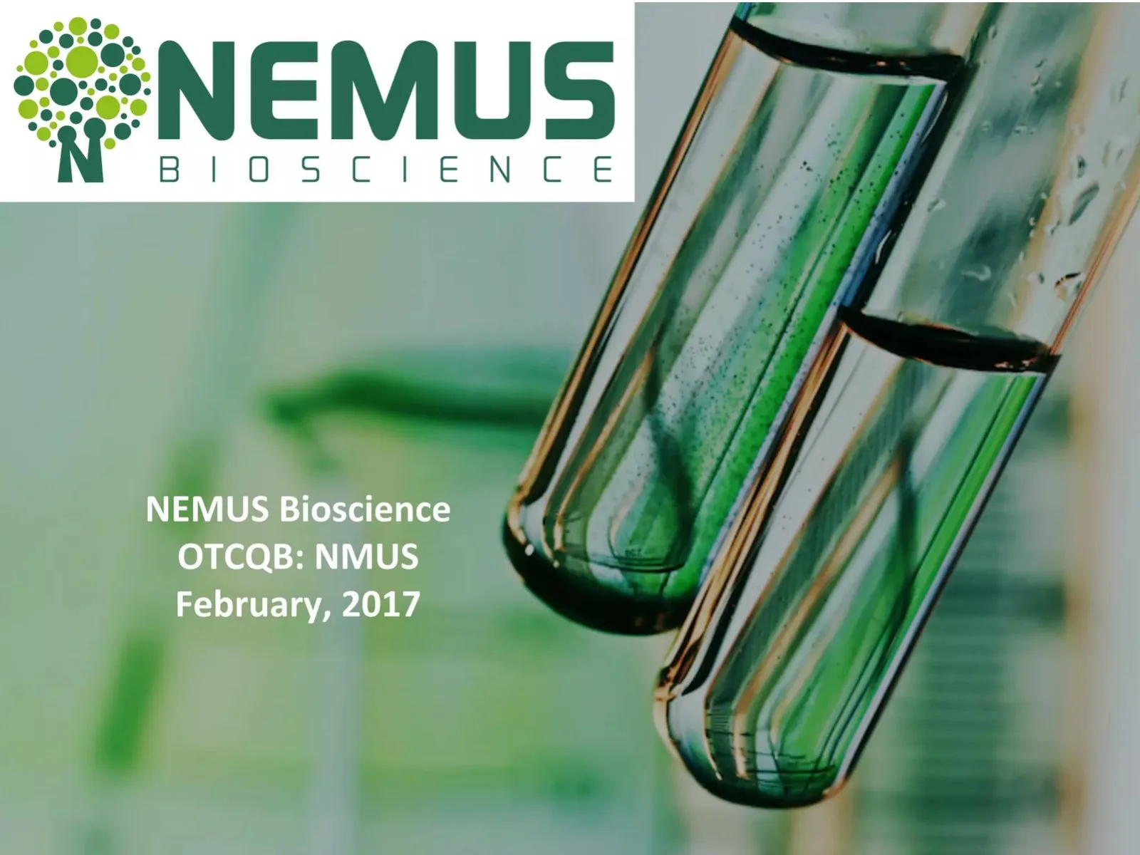 Nemus Bioscience pitch deck slide