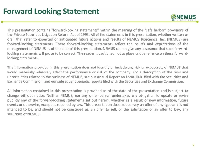 Disclaimer slide 2 from Nemus Bioscience
