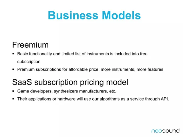 Business model / revenue streams slide 7 from NeoSound