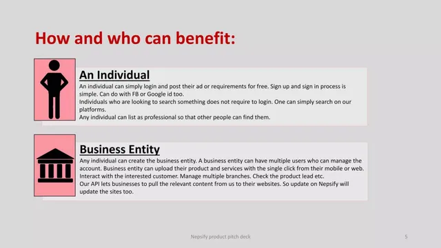 Product / solution slide 5 from Nepsify