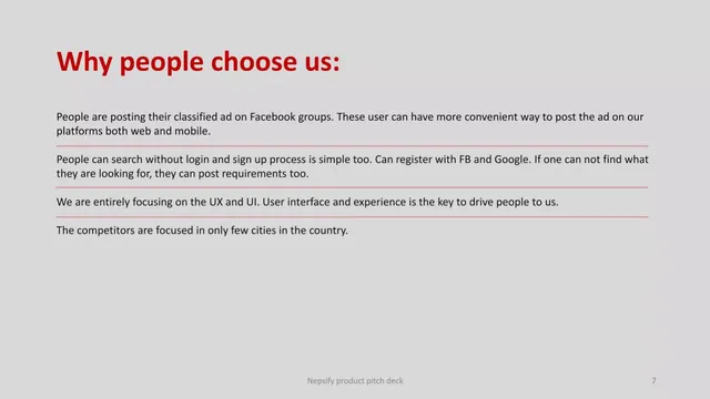 Product / solution slide 7 from Nepsify