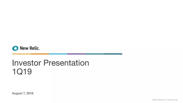 New Relic pitch deck cover