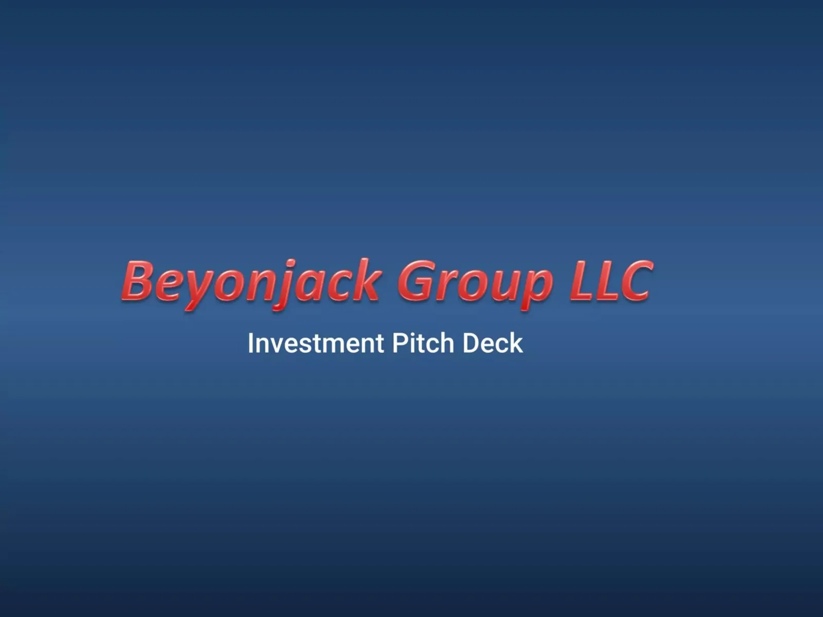 Beyonjack Group pitch deck slide
