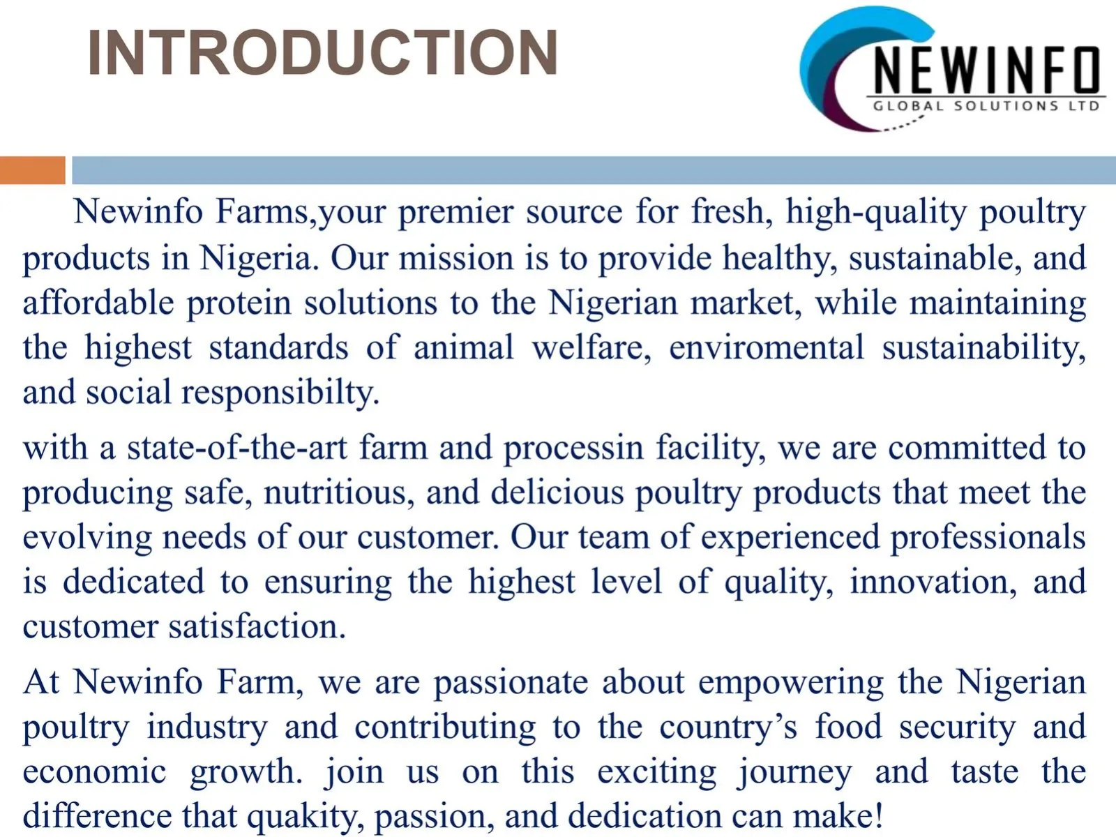 Newinfo Global Solutions Ltd (Newinfo Farms) pitch deck slide
