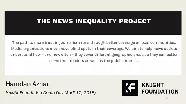 News Inequality Project pitch deck cover