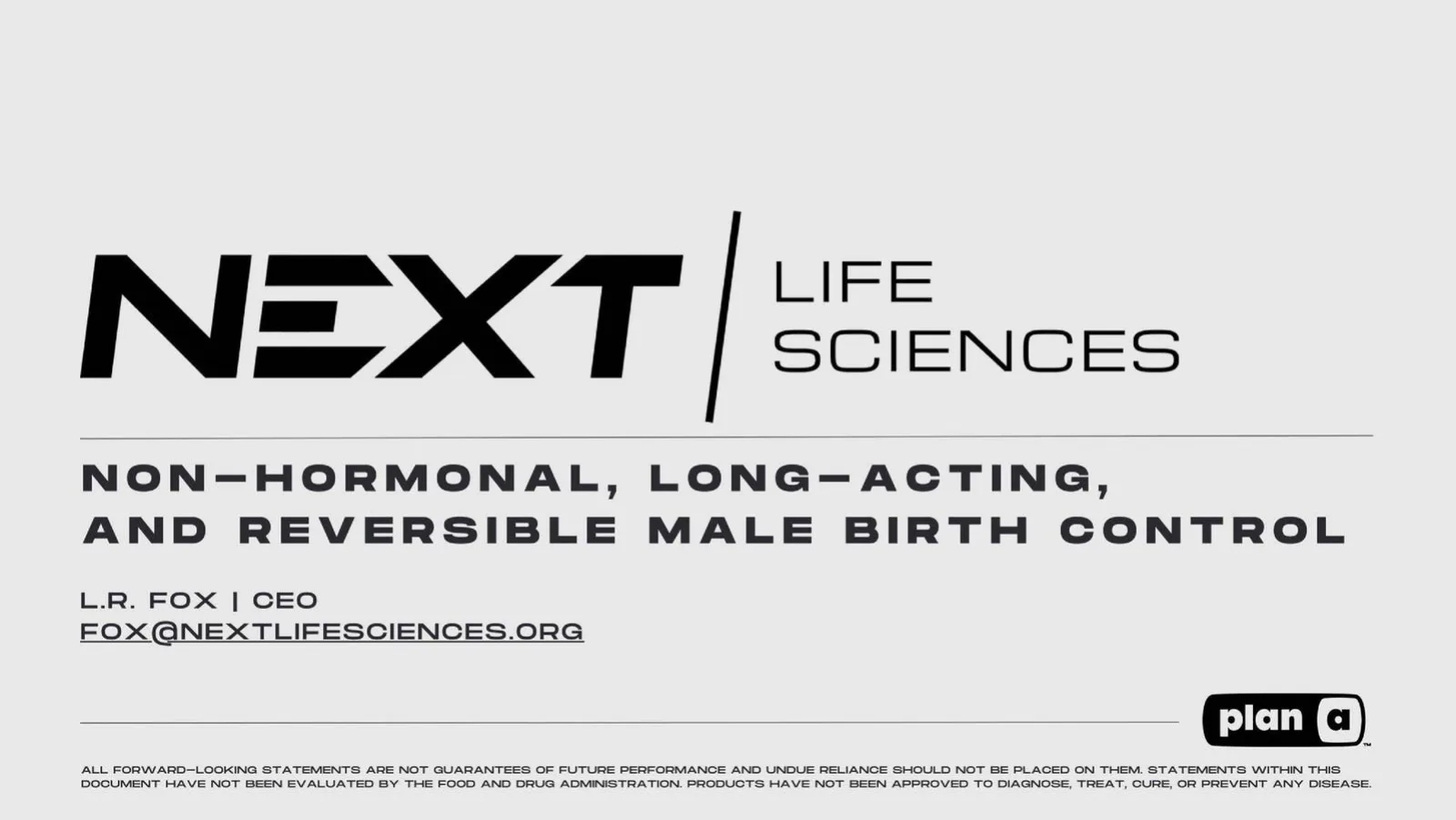 NEXT Life Sciences pitch deck slide