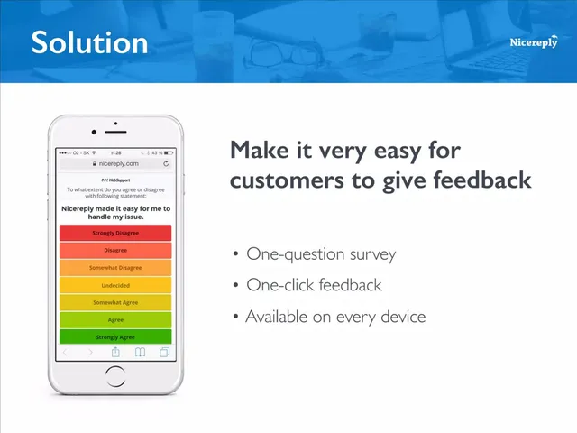 Product / solution slide 3 from Nicereply