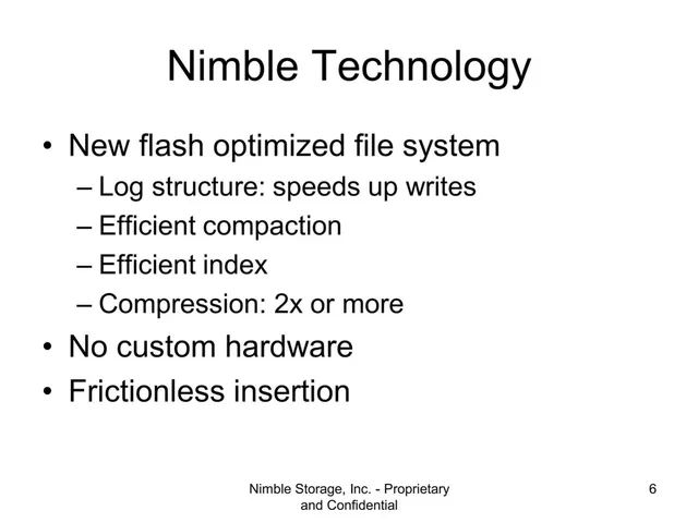 Technology slide 6 from Nimble Storage