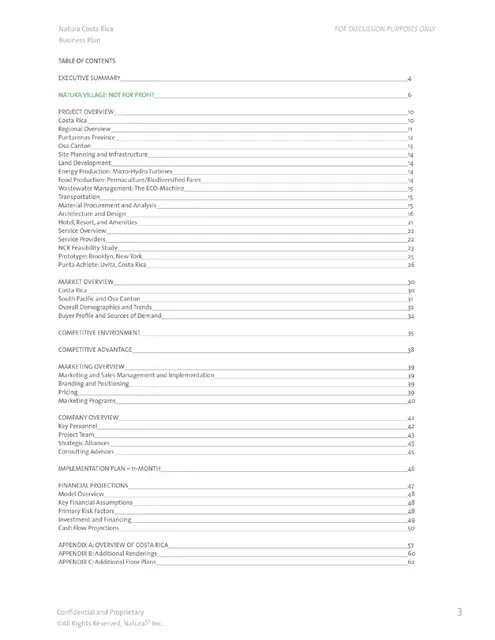 Agenda / contents slide 3 from Natura Costa Rica