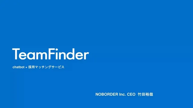 noborder (TeamFinder) pitch deck cover