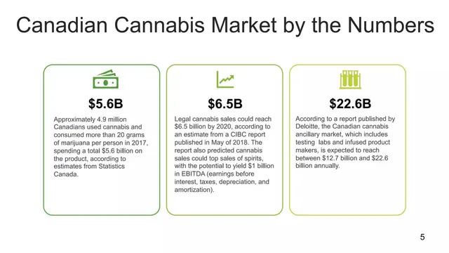 Market sizing / opportunity slide 5 from Northern Spirits Biosciences Group