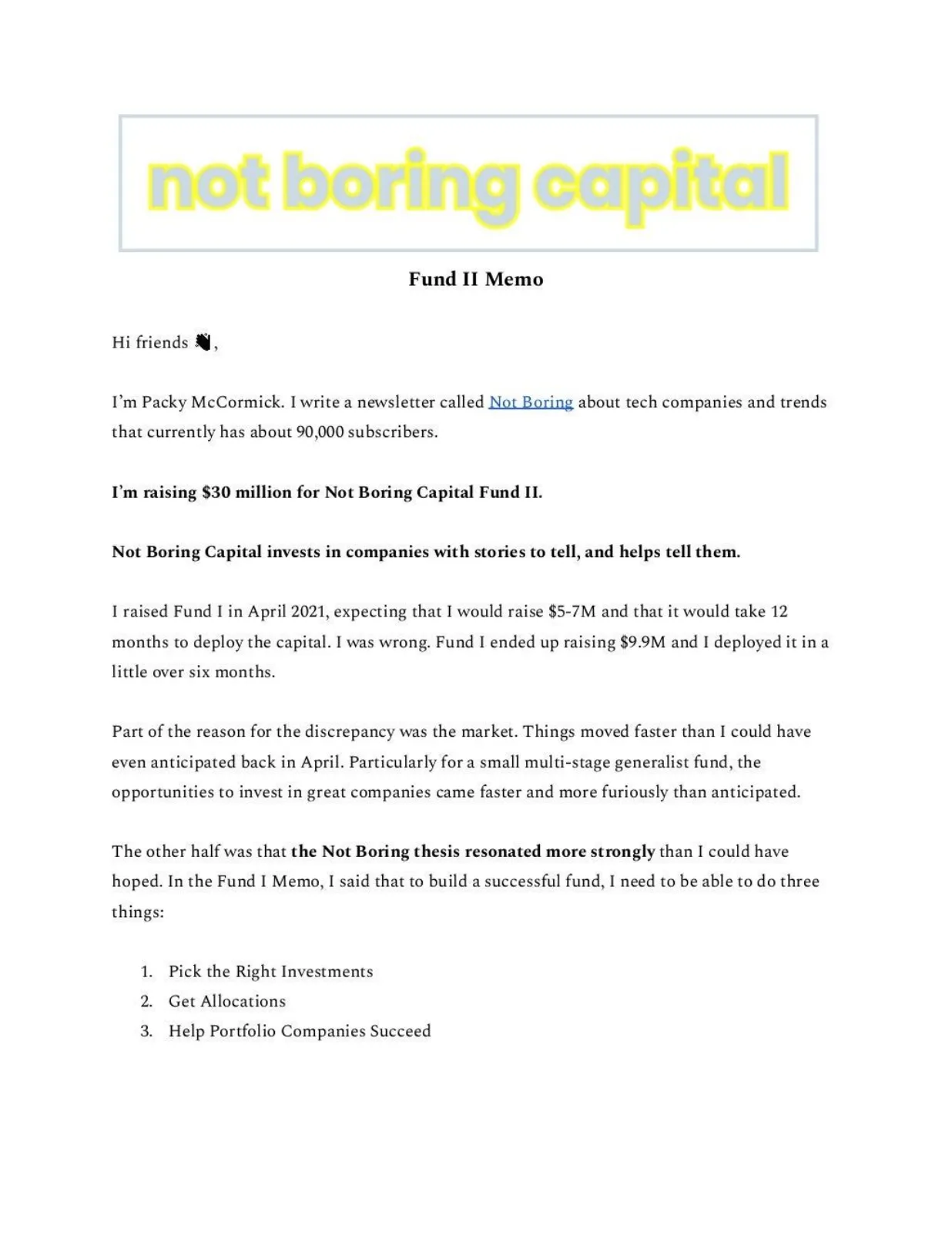 Not Boring Capital pitch deck slide