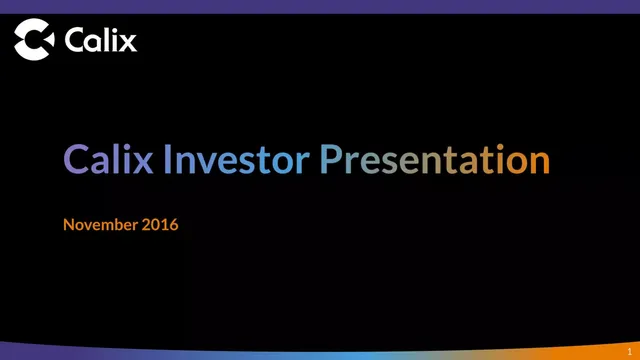 Calix pitch deck cover