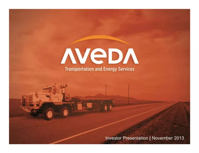 Aveda Transportation and Energy Services pitch deck cover