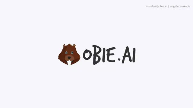Obie.ai pitch deck cover