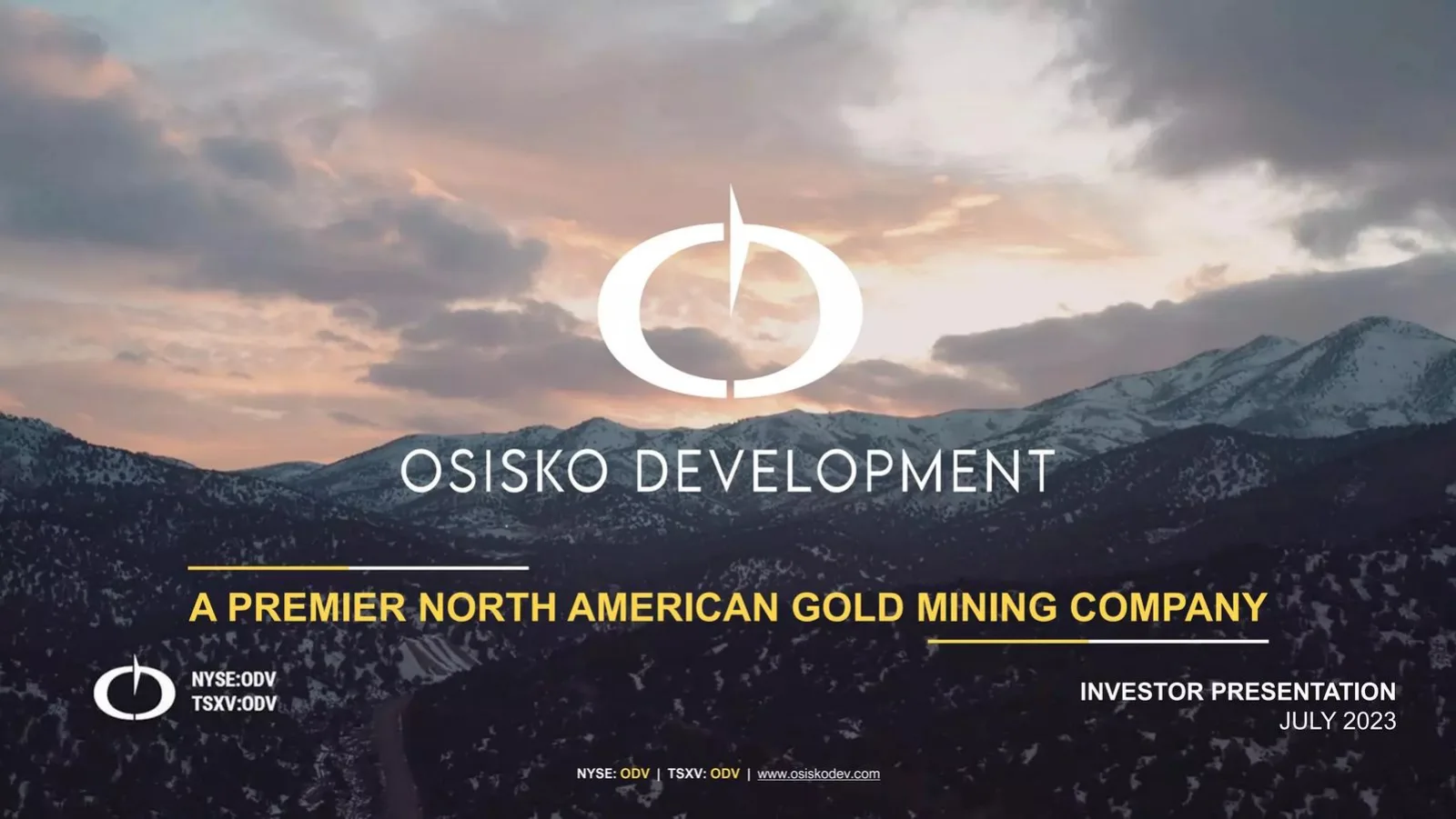 Osisko Development (ODV) pitch deck slide