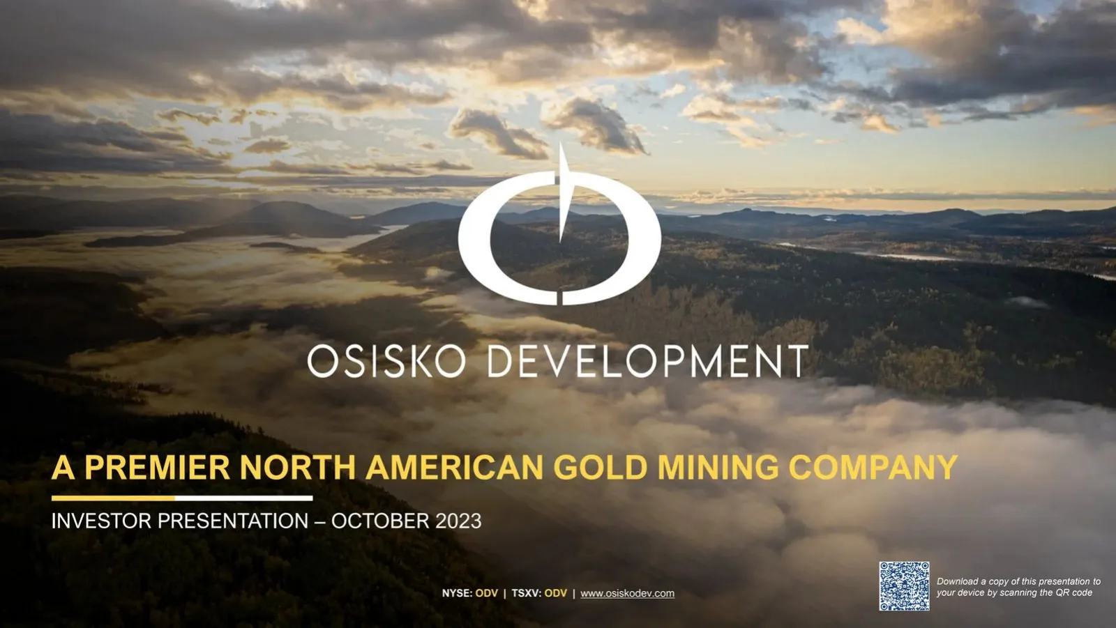 Osisko Development (ODV) pitch deck slide