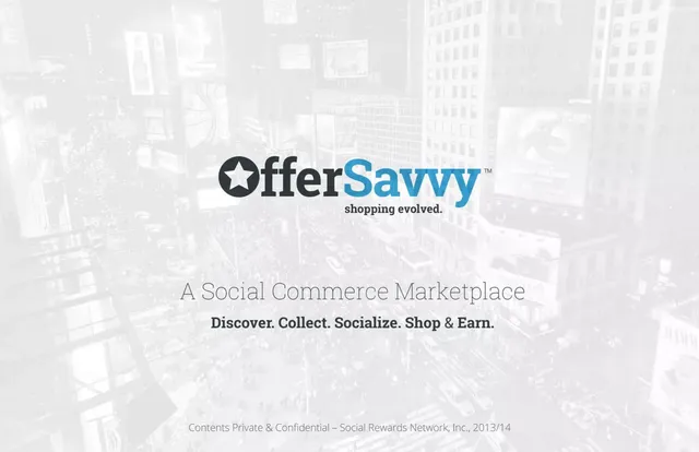 OfferSavvy (Social Rewards Network, Inc.) pitch deck cover