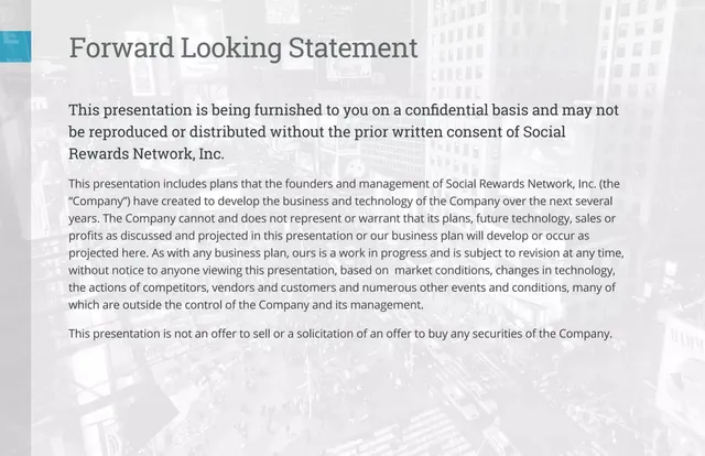 Disclaimer slide 2 from OfferSavvy (Social Rewards Network, Inc.)