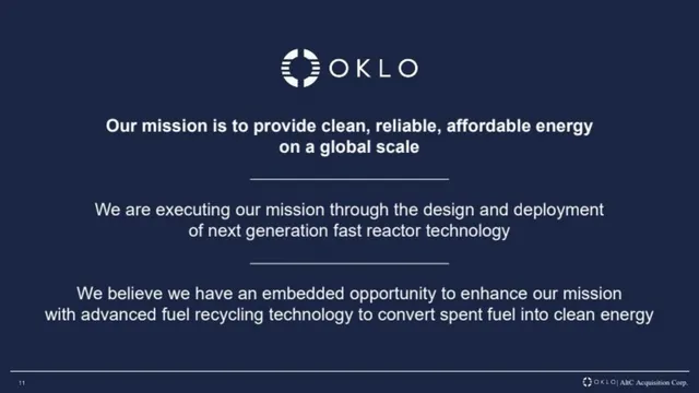 Vision slide 11 from Oklo SPAC