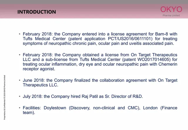 Traction slide 3 from OKYO Pharma